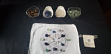 Crystal Grid Kit - 18 Starter Crystals, 1 Cloth Grid