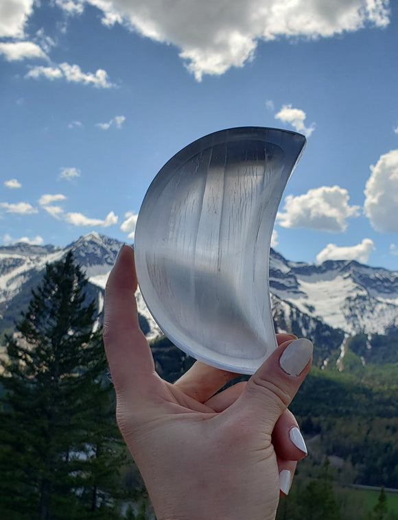 Selenite Moon Dish