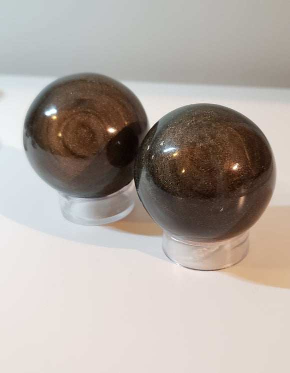 Golden Sheen Obsidian Spheres
