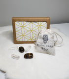 Crystal Grid Kit - 18 Starter Crystals, 1 Cloth Grid